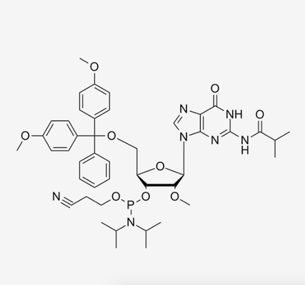 Sintesis 2'-OMe-G(IBu)-3'-Fosforamidit Nukleotida yang Dimodifikasi CAS 150780-67-9 C45H56N7O9P