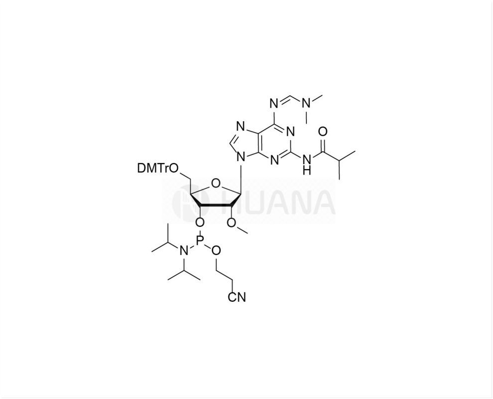 DMTr-2'-O-Me-N2-iBu-N6-dmf- 2-amido-rA-3'-CE-Fosforamidit
