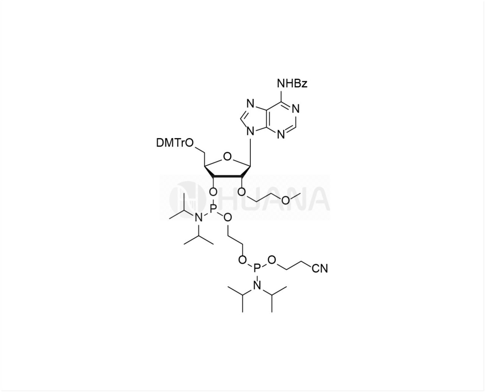 DMTr-2'-O-MOE-rA(Bz)-3'- ((2-cianotoksi) ((diisopropylamino) fosforamidit) - etil-diisopropilfosforamidit