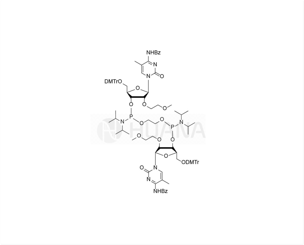 Ethane-1,2-di(5'-O-DMTr-2'-O-MOE-5-Me-rC(Bz)-3'-oxy) bis ((diisopropylphosphoramidite)