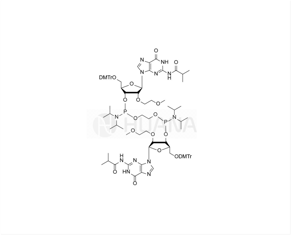 etana-1,2-di ((5'-O-DMTr-2'-O-MOE-rG ((iBu)-3'-oksi) bis ((diisopropilfosforamidit)