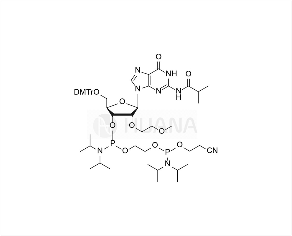 5'-O-DMT-2'-O-MOE-rG ((iBu)-3'- ((2-cyanoethoxy) ((diisopropylamino) phosphoramidite) -ethyl-diisopropylphosphoramidite