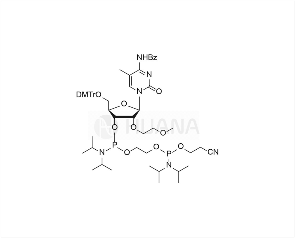 5'-O-DMT-2'-O-MOE-5-Me-rC(Bz)-3'- ((2-cianotoksi) ((diisopropylamino)fosforamidit) -ethyl-diisopropylphosphoramidite